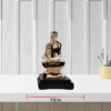 The Global Store - Sai Baba statue - Small rose gold and white with wooden base one leg up on knee - width
