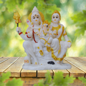 The Global Store - Shiv family statue - shiv ji with family including prvati ji ganesh ji and shiv ji - bg