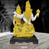 The Global Store - Shiv ji family statue - bal ganesh ji sitting on lap color is golden and white and base is wooden - width