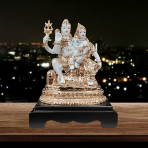 The Global Store - Shiv ji family statue - rose gold and white shiv ji family statue - bg