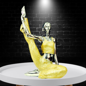The Global Store - Yoga Girl Statue - sitting position one leg in air holding with hand - bg