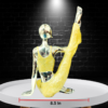 The Global Store - Yoga Girl Statue - sitting position one leg in air holding with hand - width