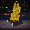 The Global Store - shiv ji family statue - bal ganesh ji sitting on the lap in golden color and smooth body finish - height