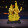 The Global Store - shiv ji family statue - bal ganesh ji sitting on the lap in golden color and smooth body finish -width